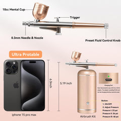 LOISVI airbrush with three gear pressure settings for versatile effects