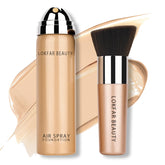 LOKFAR AirBrush Foundation Spray bottle focus shows breathable full-coverage base
