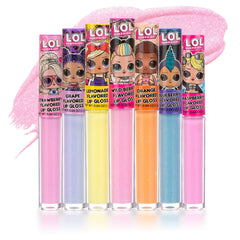 L.O.L Surprise lip gloss wand set featuring seven character designs for kids
