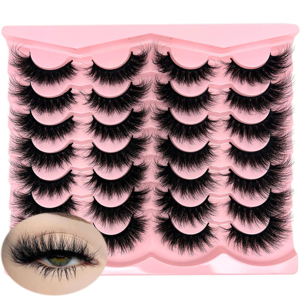 Loladook mink lashes strip cat-eye wispy d-curl for lightweight natural look