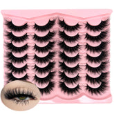 Loladook mink lashes strip cat-eye wispy d-curl for lightweight natural look