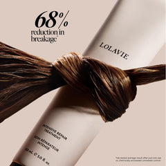 LolaVie Exfoliate & Detox Scalp Shampoo close-up showing detoxifying charcoal and gentle exfoliation.