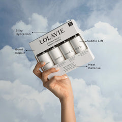 LolaVie Restorative Conditioner travel bottle for hydrated, silky strands while traveling.