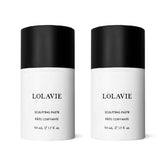 LolaVie Sculpting Paste two-pack packaging highlights versatile hold and matte finish.