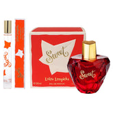 Lolita Lempicka Sweet Duo bottle front highlights a jewel-like red design for daytime elegance