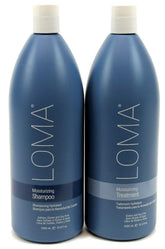 Loma Moisturizing Shampoo bottle shows rich hydration for dry or color-treated hair.