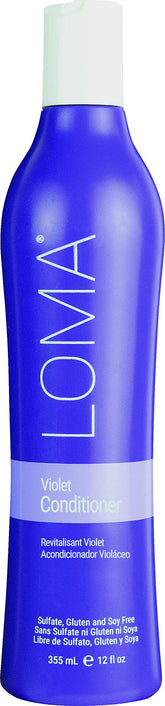 Loma Violet Conditioner bottle showing color-safe, sulfate-free formula.