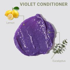 Loma Violet Conditioner application on hair shows even deposit.