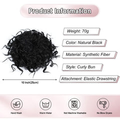 Lommel Messy Bun Natural Curly Middle adds volume.