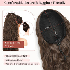 LONAI ponytail extension featuring two clips for secure attachment.