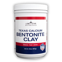 Lone Star Botanicals Texas Calcium Bentonite Clay powder poured for DIY skincare