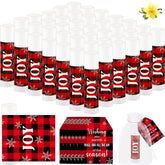 Lonfliness lip balm packaging in buffalo plaid for festive gifting and lip care