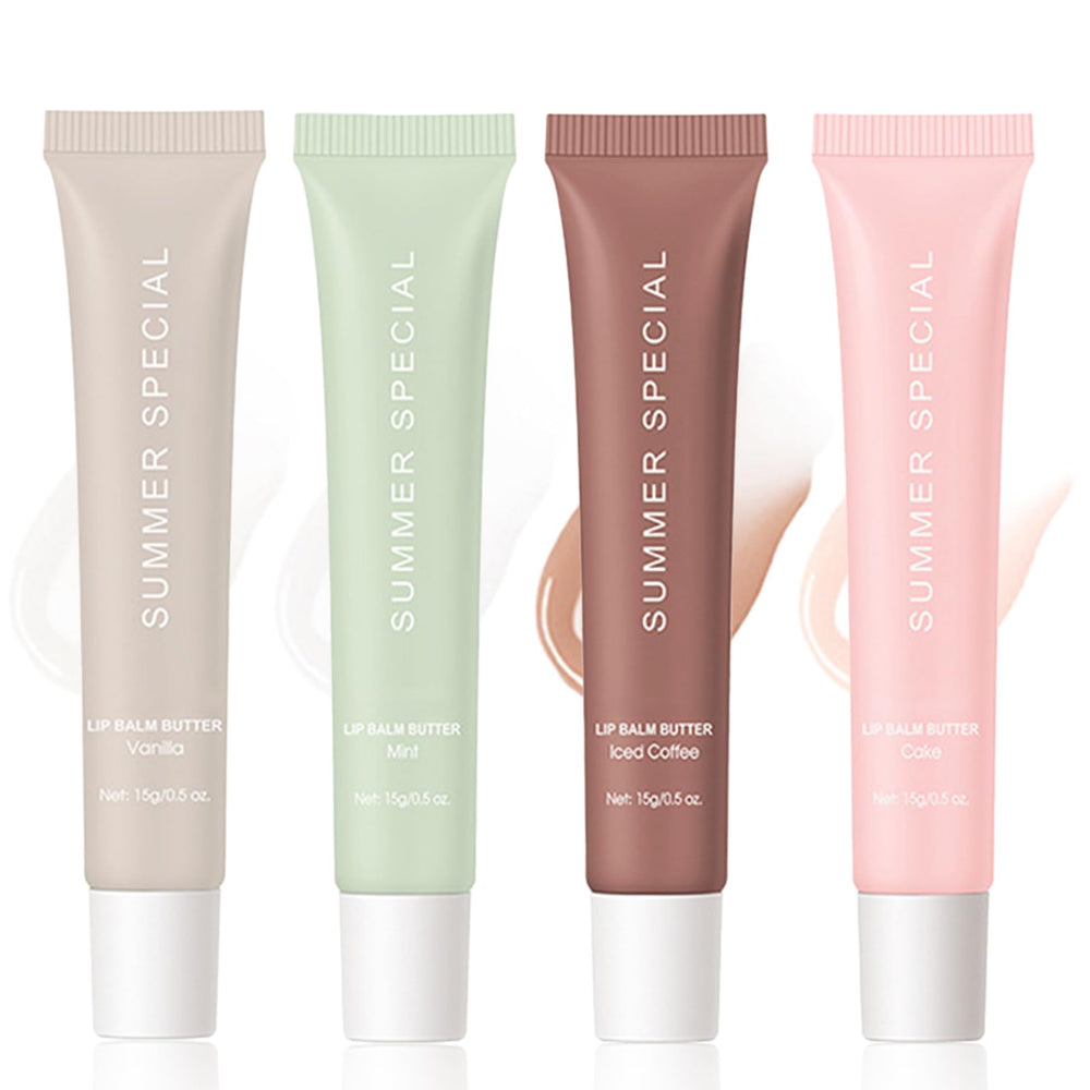 Loobexery Summer Lip Butter compact packaging shows rich hydration and a subtle shine.