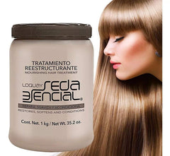 Loquay Nourishing Hair Treatment bottle with sleek packaging for daily repair and softness.