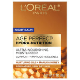 L'Oreal Paris Age Perfect Night Balm jar delivers rich hydration for dry skin