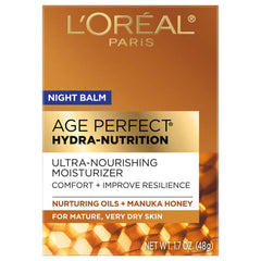 L'Oreal Paris Age Perfect Night Balm jar delivers rich hydration for dry skin