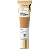 L'Oreal Paris Age Perfect Radiant Serum Foundation Classic Tan bottle delivers smooth, even coverage.
