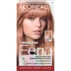 L'Oreal Paris Feria Strawberry Blonde kit packaging showing vibrant color options