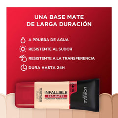 L'Oreal Paris Pro-Matte Natural Buff face application showcasing even coverage.