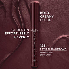 L'Oreal Paris Le Shadow Stick Smokeys Starry Bordeaux cream texture enables smooth blending.