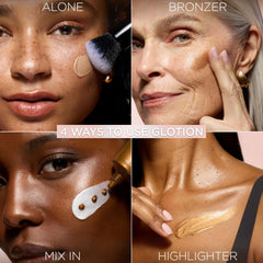 L'Oreal Paris Lumi Glotion swatch 905 Rich reveals warm sun-kissed tint.