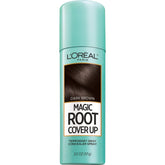 L'Oreal Paris Magic Root Cover Up spray on dark brown roots for quick concealment