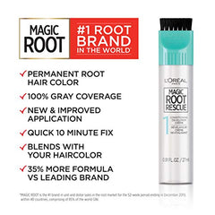 L'Oreal Paris Magic Root Rescue precision brush enables fast, precise root application.