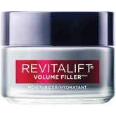 L'Oréal Paris RevitaLift Volume Filler jar close-up showing rich hydration for fuller-looking skin.