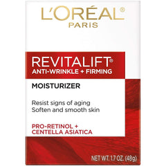 L’Oréal Paris Revitalift face and neck cream jar for daily anti-aging hydration.