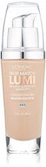 L'Oreal Paris True Match Lumi bottle close-up showing a luminous natural finish.