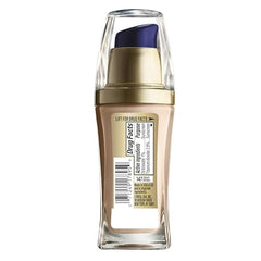 L'Oreal Paris Visible Lift Serum Absolute Foundation application swatch shows lightweight coverage.