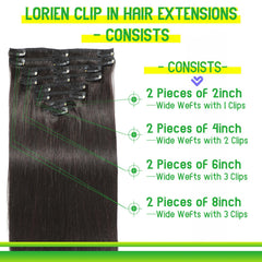Lorien 8-piece clip-in set for versatile styling options