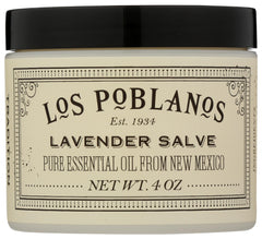 Los Poblanos Lavender Hand Salve jar closeup, 4oz, lavender aroma for daily care.