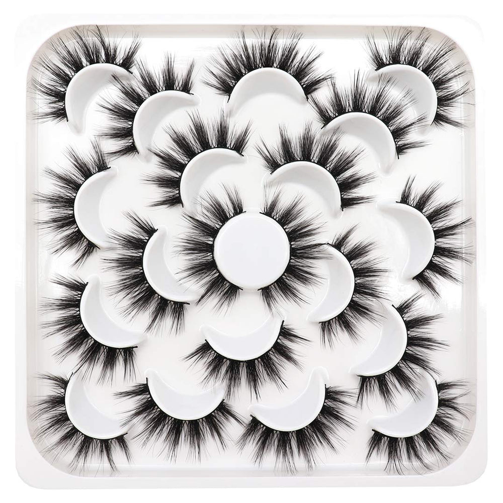 Losha false eyelashes 10-pair wispy 3D set for natural to dramatic daytime looks.