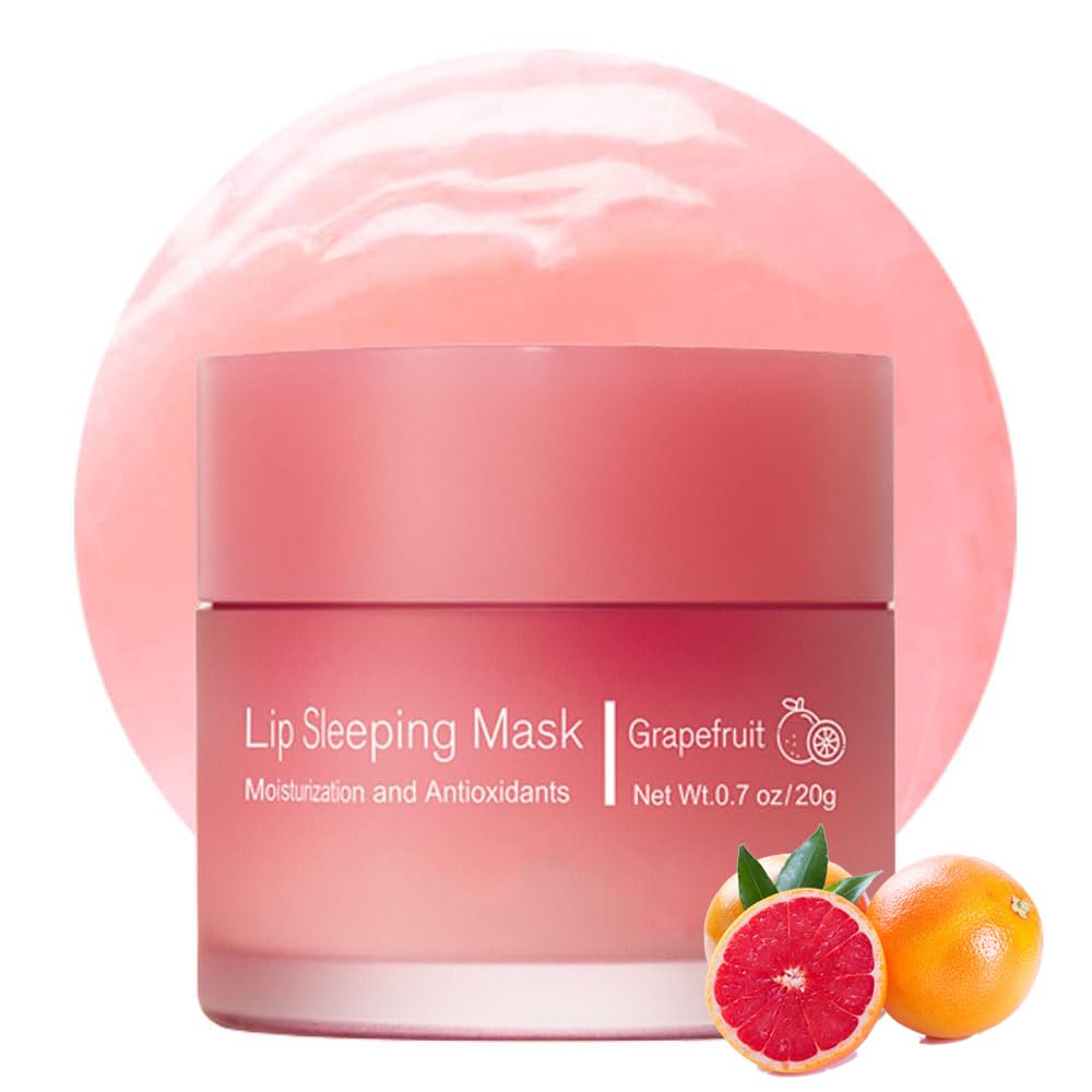 Loske Sleeping Lip Mask Grapefruit jar provides overnight hydration for smoother lips