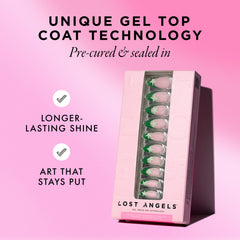 Lost Angels gel top coat protects against chipping and fading for salon-like finish