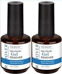 LOUINSTIC gel polish remover bottles in a two-pack for fast at-home results.