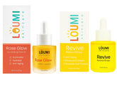 LOUMI Skincare Rose Glow Illuminating Oil bottle for lightweight daily hydration.