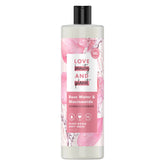 Love Beauty and Planet Rose Water & Niacinamide bottle with plant-based formula nourishing skin.