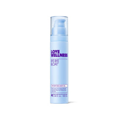 Love Wellness Bye Bye Bloat Detoxifying Body Oil bottle ready for daily hydration.