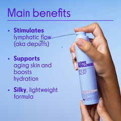 Peppermint drops from Bye Bye Bloat oil highlight refreshing sensation.