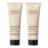 Loved01 exfoliating cleanser bottle for gentle face and body cleansing.