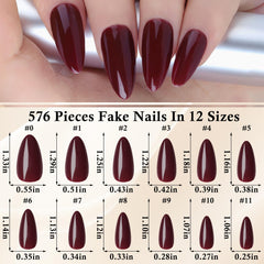 LoveOurHome 24-colors glossy almonds deliver quick style updates with a single nail set.