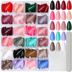 LoveOurHome 576pc almond full-cover nails offer a complete at-home manicure with versatile colors.