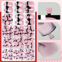 LoveOurHome pink base French tip toe nails for a chic versatile look