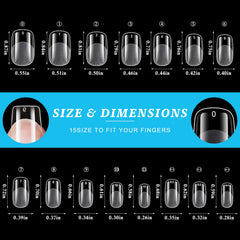 LoveOurHome squoval press-on nails in clear offer easy at-home application.