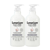 Lover's Care Goat Milk Body Lotion bottle for smooth, hydrated skin.