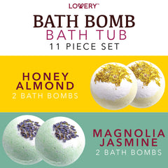 Lovery pink cherry blossom bath bomb for a relaxing floral soak.