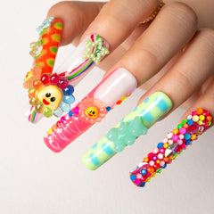 LOVFUL handmade press-on nails in vivid colors for weddings and everyday glam.