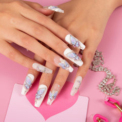 LOVFUL Holly Blue Nails full-coverage design for salon-worthy at-home wear.